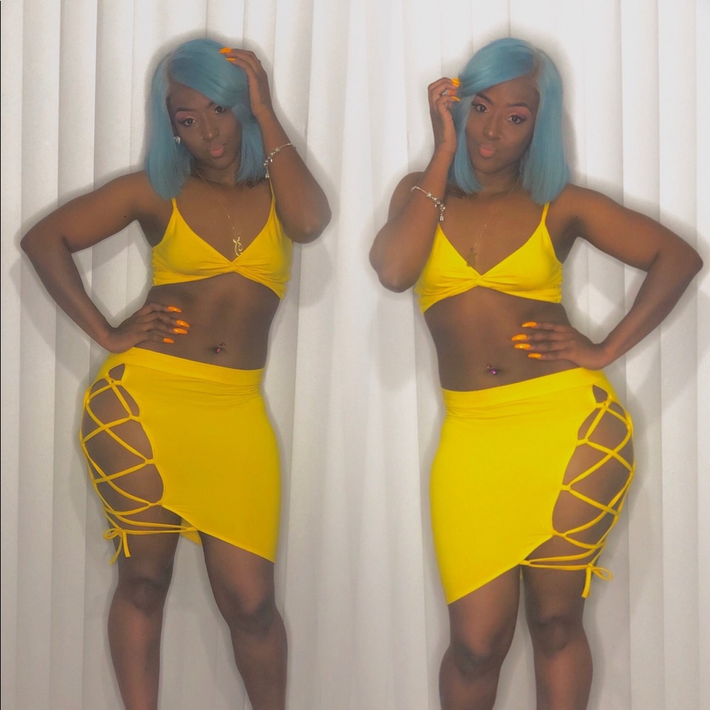 Yellow two piece size medium
